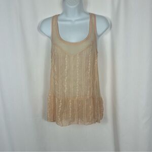 Love on a Hanger sheer Sleeveless ruffle hem racer back top S